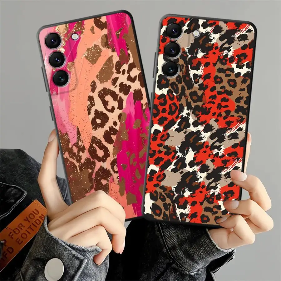 Colorful Leopard Print Phone Cover Case for Samsung Galaxy A53 A17 A57 A15 A23 A06 A37 A73 A55 A25 A16 A52 A36 A13 A70 A12 A50