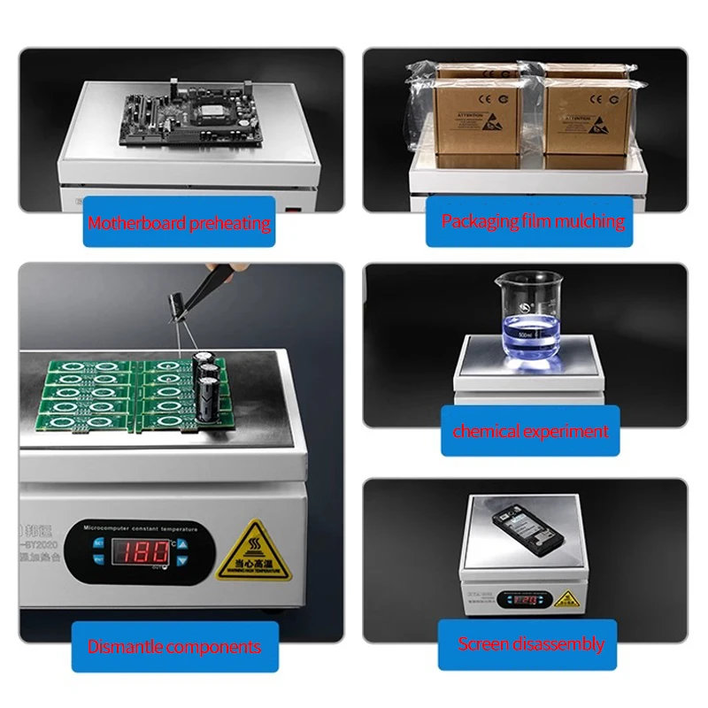 Imagem -03 - Estação de Aquecimento para o Reparo do Painel Lcd do Pwb Plataforma Digital do Pré-aquecimento Manutenção Eletrônica da Placa Quente