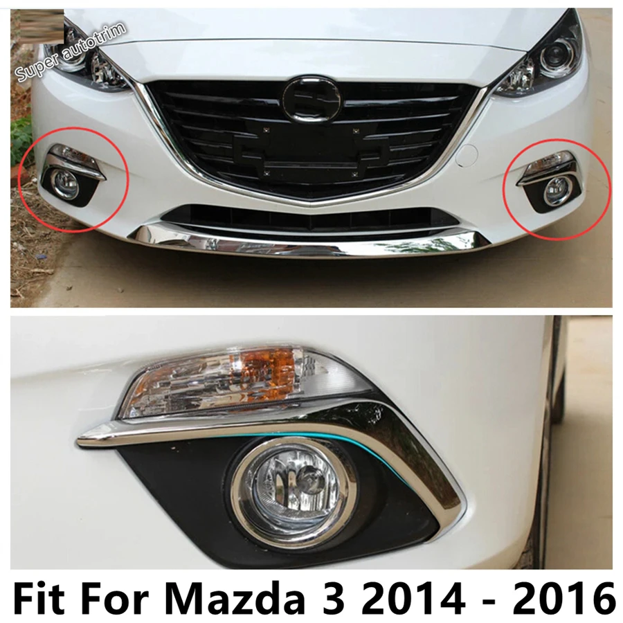 

Car Front Fog Lights Lamps Eyebrow Eyelid Strip Decoration Cover Trim For Mazda 3 2014 - 2016 ABS Chrome Accessories Exterior