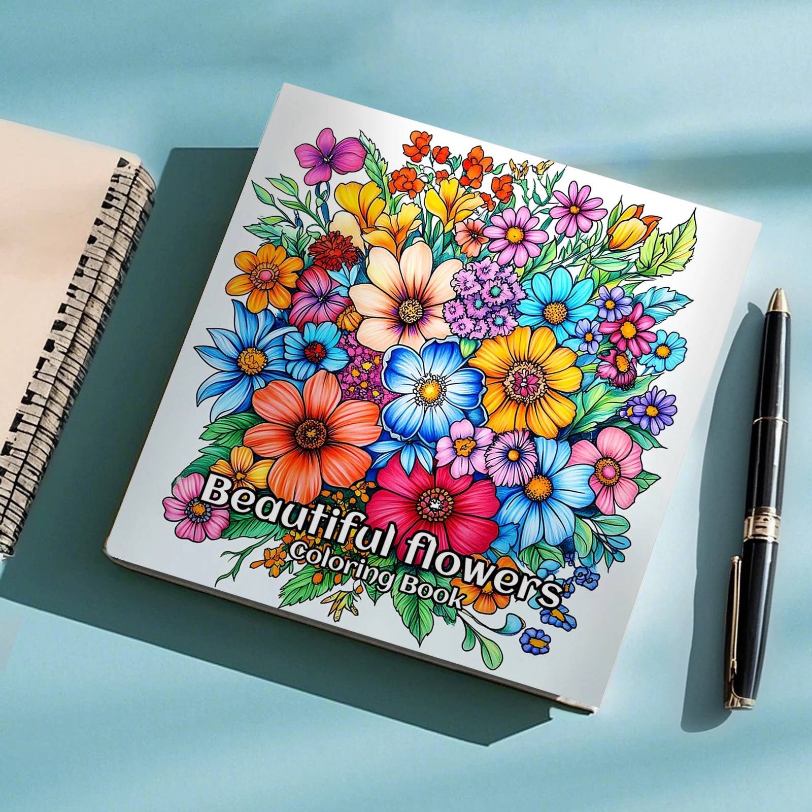 Flower Coloring Book 24 Page Gift For Adults And Teens Featuring Relieve Stress Kill Time Graffiti Painting Drawing Art Book