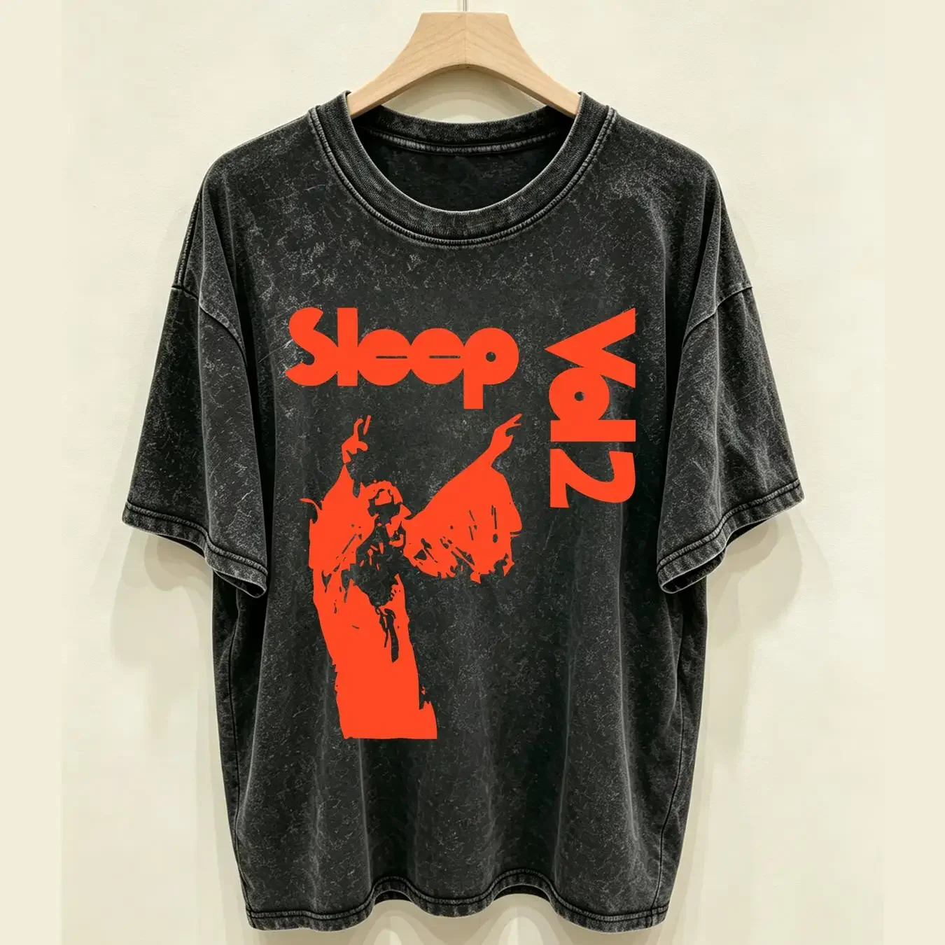 washed T Shirt Sleep Band Vol2 Album One Sided Men Black All Sizes 3F823 vintage Washed Versatile homme Unisex graphic