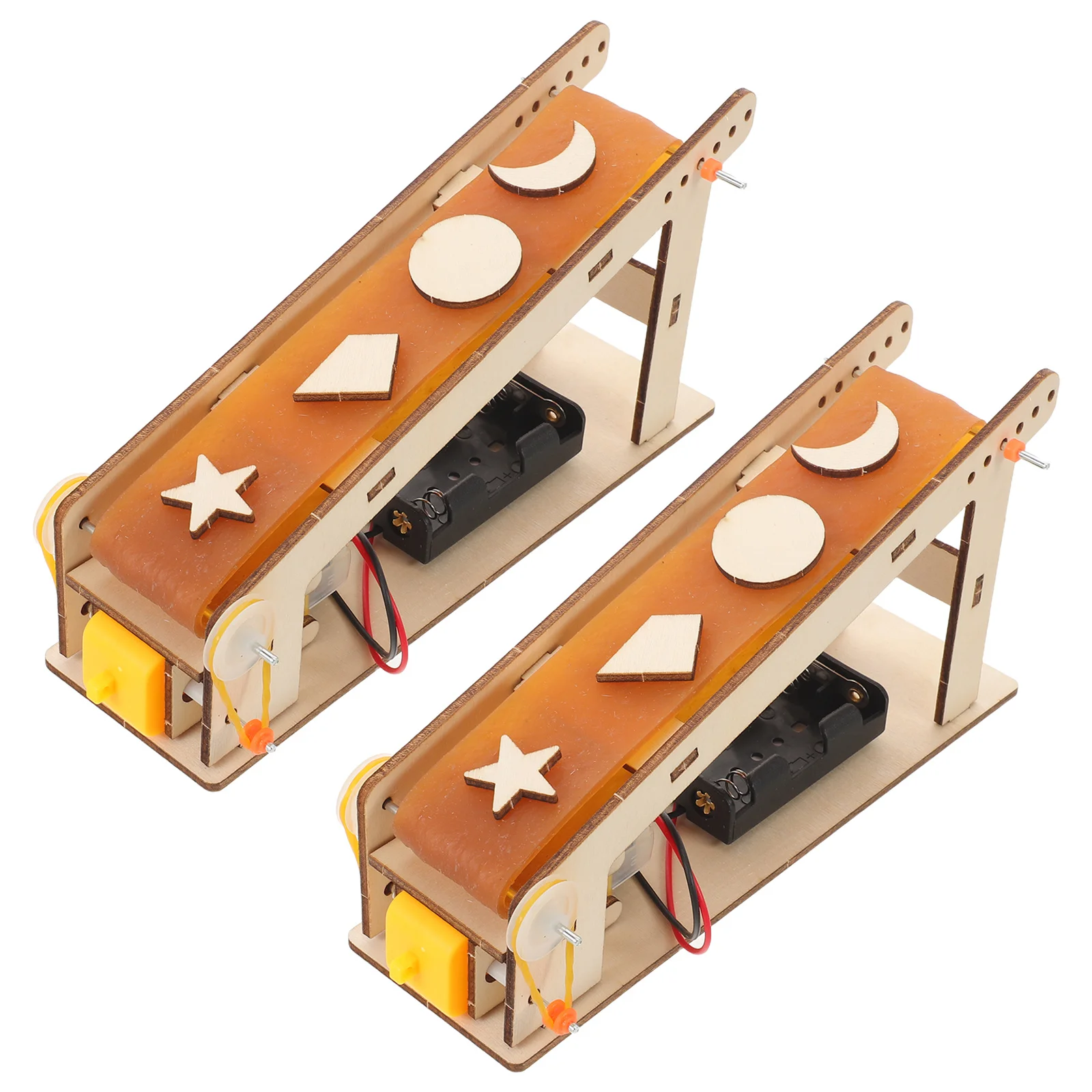 

2Pcs Electric Conveyor Belt Stem Assembly DIY Kit Classroom Science Learning Engineering Educational DIY Conveyor Assemble Toy