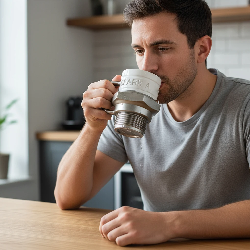 

1 шт., кофейная кружка с свечами зажигания из нержавеющей стали для любителей автомобилей и ежедневных свечей зажигания, улучшающих питьевой кофе