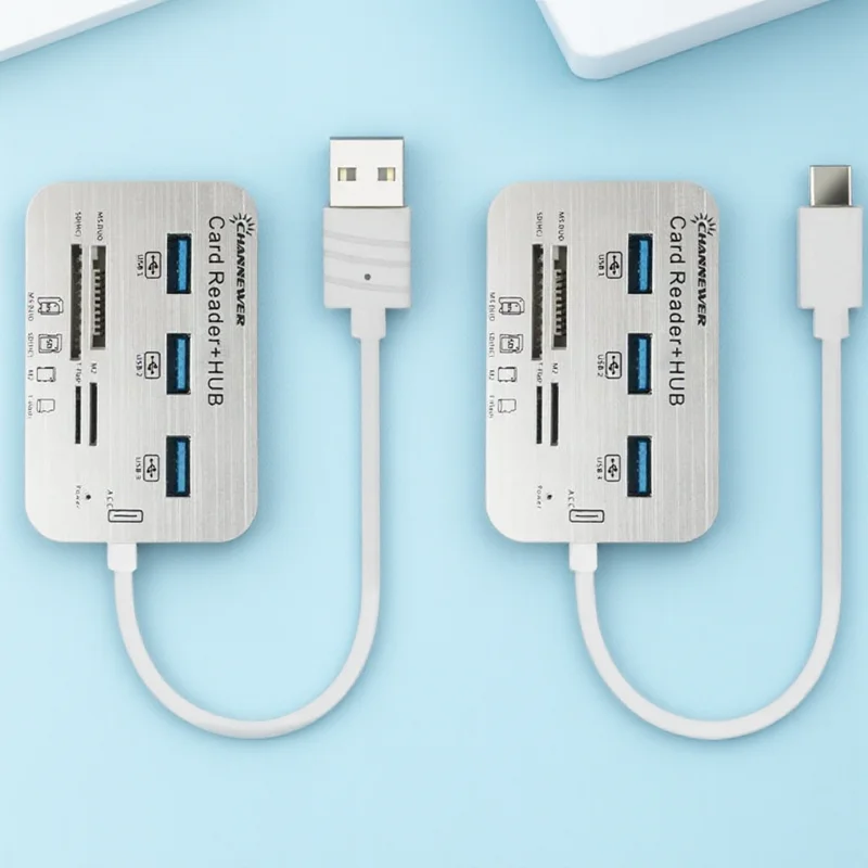 

7 in 1 USB 3.0 Memory Card Reader High Speed External Reader for SD SDHC SDXC Micro SD TF MS M2 Cards