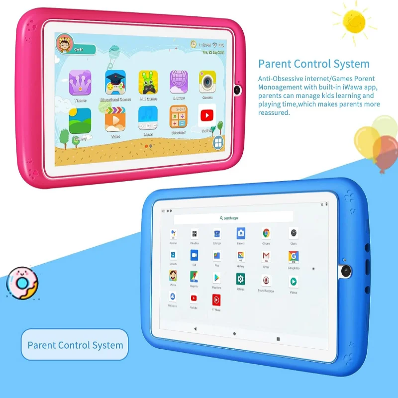 Hele Verkoop 7 INCH E98 Android 10.0 KID Gift Tablet PC 1GBRAM + 16G ROM Met Silicon beugel Case Dual Camera
