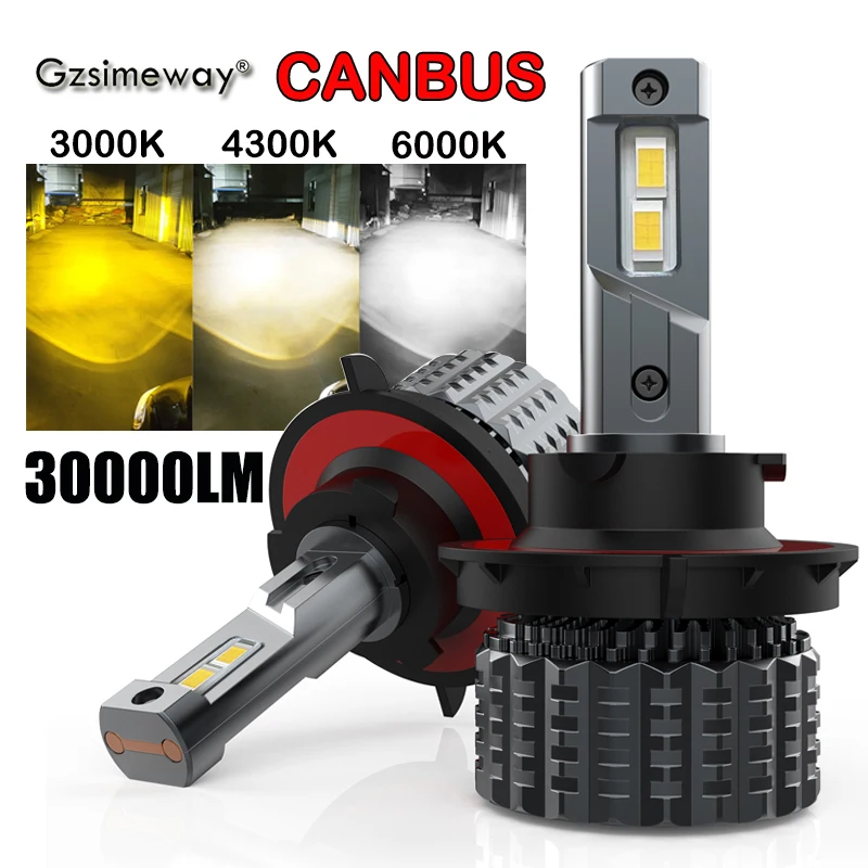 2PCS 30000LM Car Liaht 9004 LED H13 H4 H7 H11 Auto Bulb 6000K H8 9005 9006 H1 H3 881 Canbus LED Headlight 3000K 4300K Fog Lamps