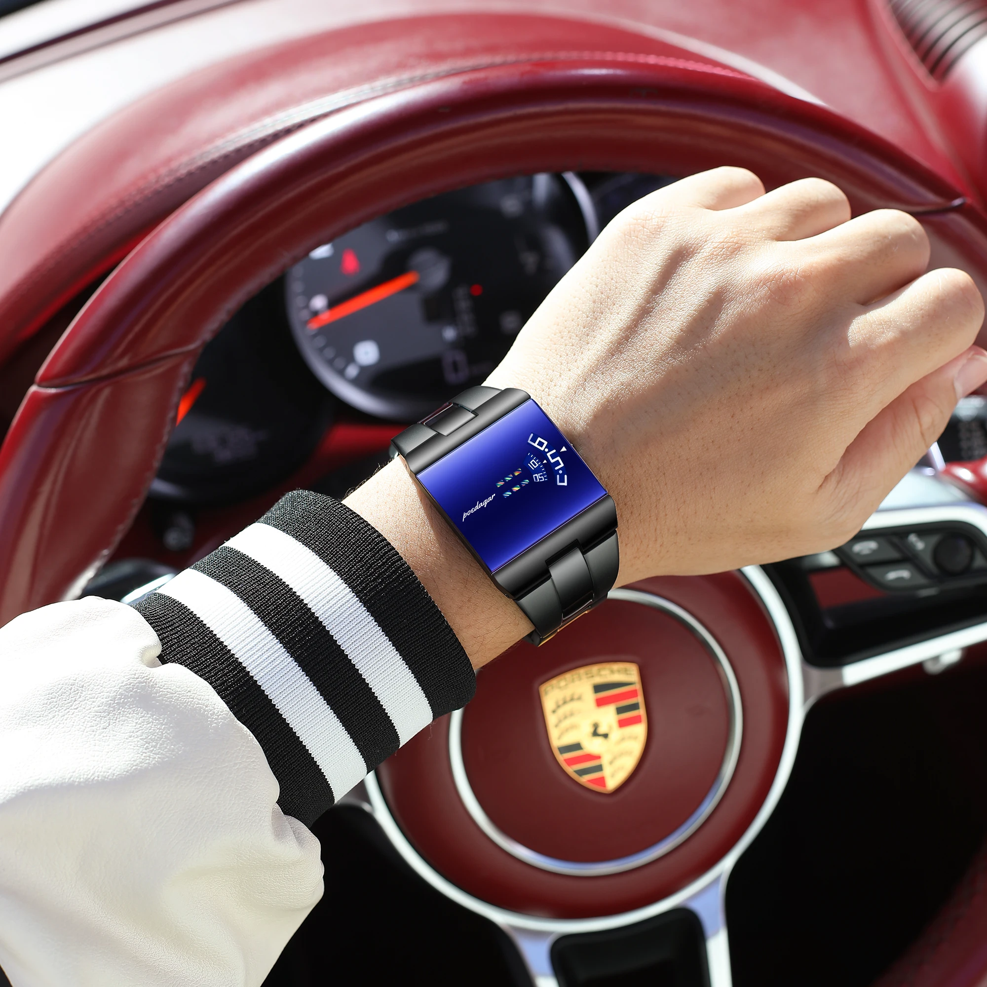 POEDAGAR Top Unique Men Clock Waterproof Fashion Casual Man Wristwatch Stainless Steel Original Sport Quartz Men's Watches Reloj image 4