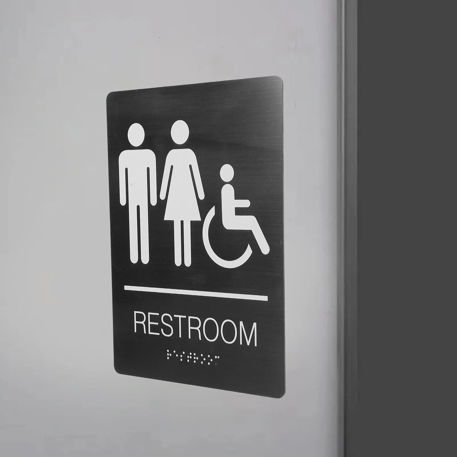 

Bathroom Sign Toilet Door Signs Wall Decoration Wheelchair Decorations Restroom for Home Double Sided Tape Men and Women