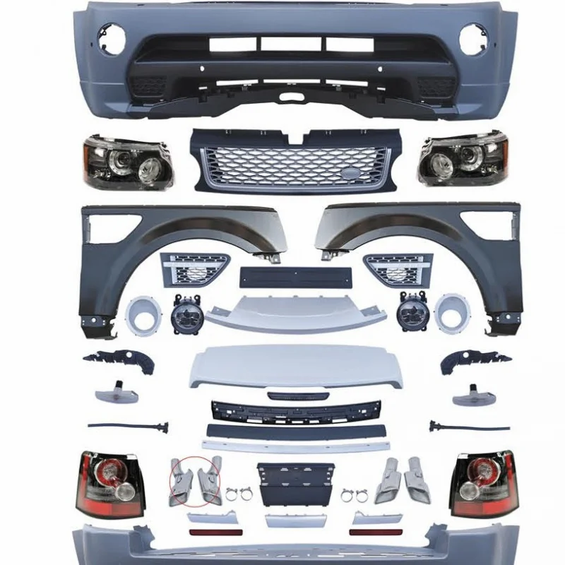 

GIANT Suitable for 05-13 Land Rover Range Rover Sport Upgrade Limited Edition Exterior Kit Large Surround Front Bumper Rear Bump