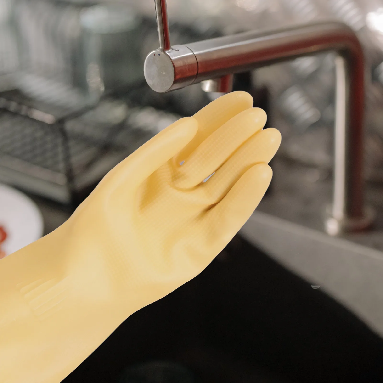 

2 Pcs Cleaning Gloves Comfortable Kitchen Reusable Dishwashing Thicken Daily Life Emulsion Dishes
