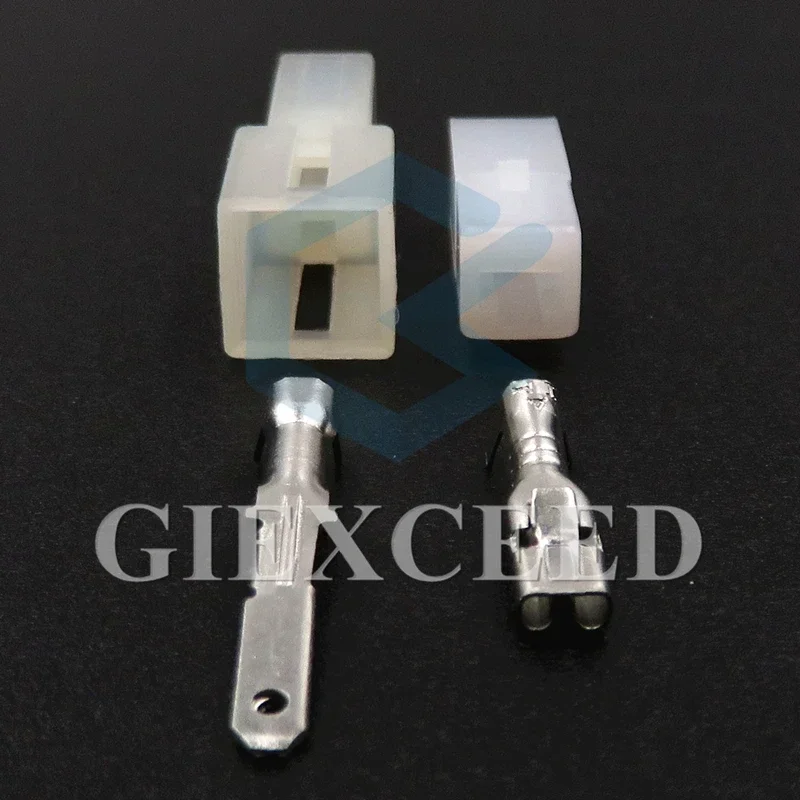 2 Sets 1 Pin AC Assembly 626062 626063 Auto Female Male Socket 2.8 Series Automobile Plastic Unsealed Wiring Harness Connector