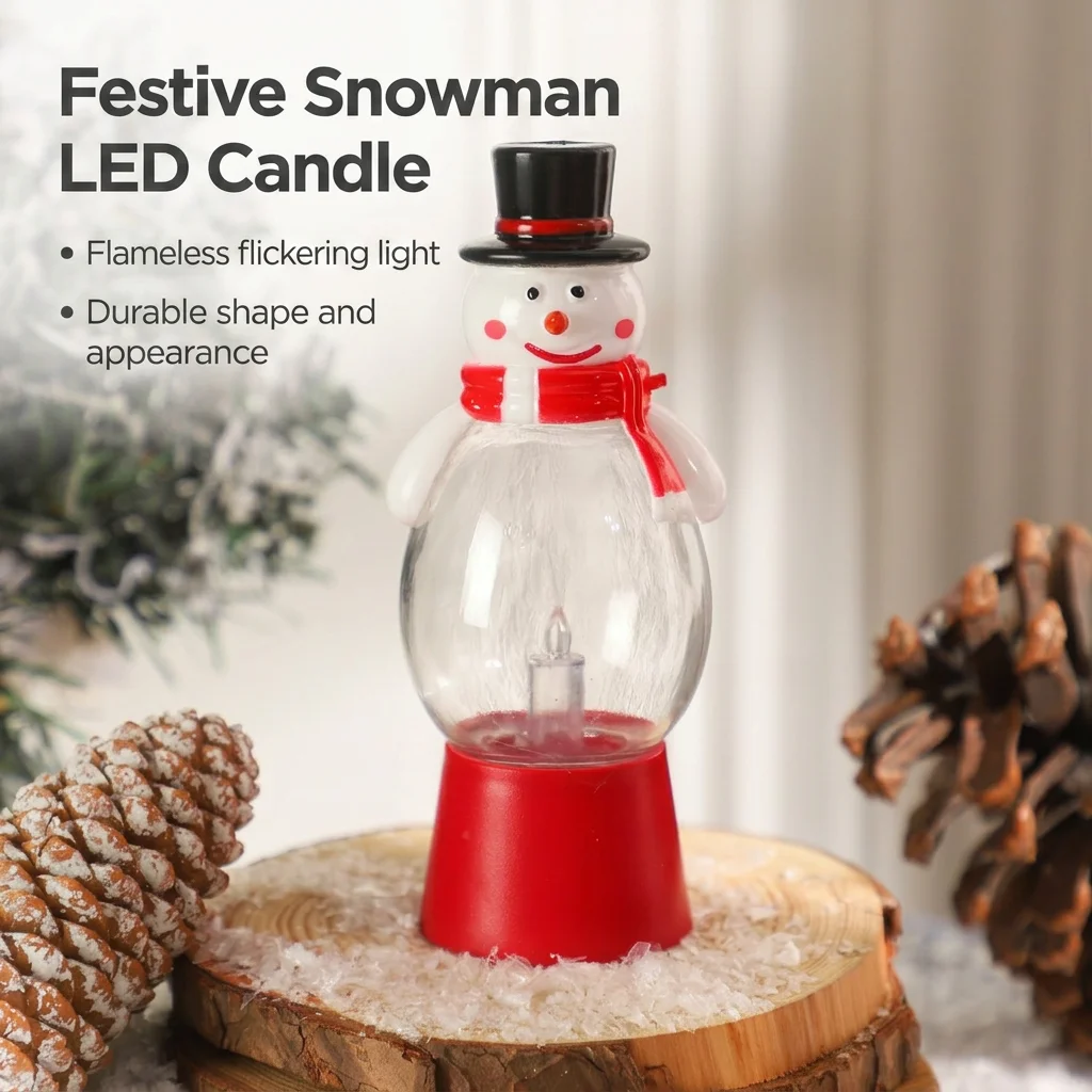 Christmas Decor LED Candle Lamp Battery Operated Night Light for Winter Holiday Home Table Party Gift Festive Decoration