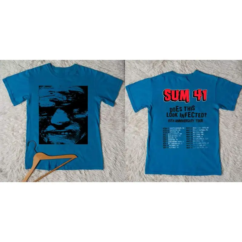 Does This Look Infected - Sum 41 Tour Gift For Fan 2-sides Blue T-shirt QA148