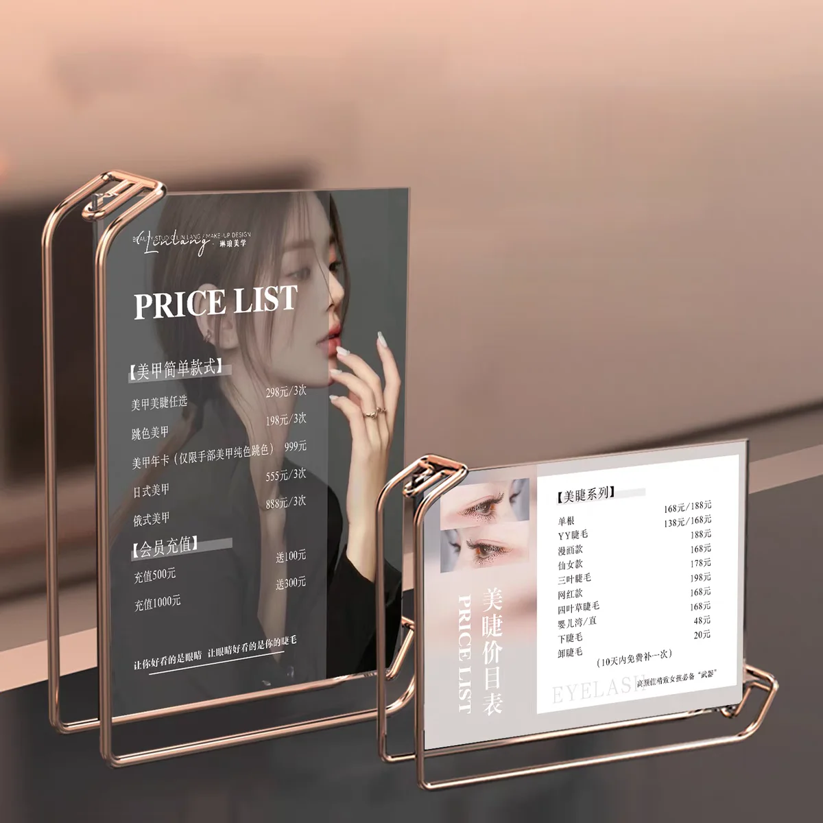 6 Inch 10x15cm Fashion Wedding Acrylic Picture Photo Frame Metal Photograph Block Frame Price List Sign Holder Display Stand
