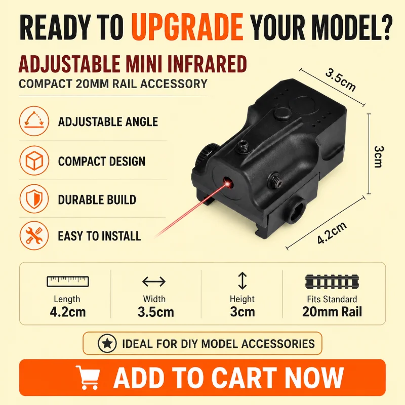 Universal Under Pendant Mini Red Indicator Light Adjustable Mount Fit for Hobby Model 20mm Rail