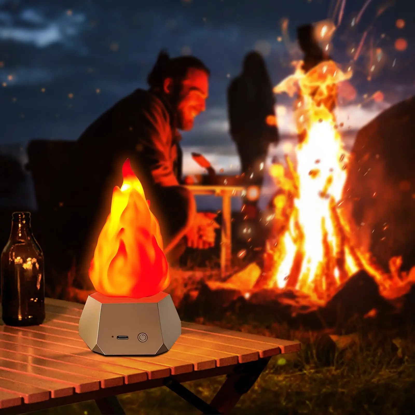 LED Simulated Flame Light, Outdoor Camping and Courtyard Landscape Decoration Light, Christmas Eve Ambiance Night Light