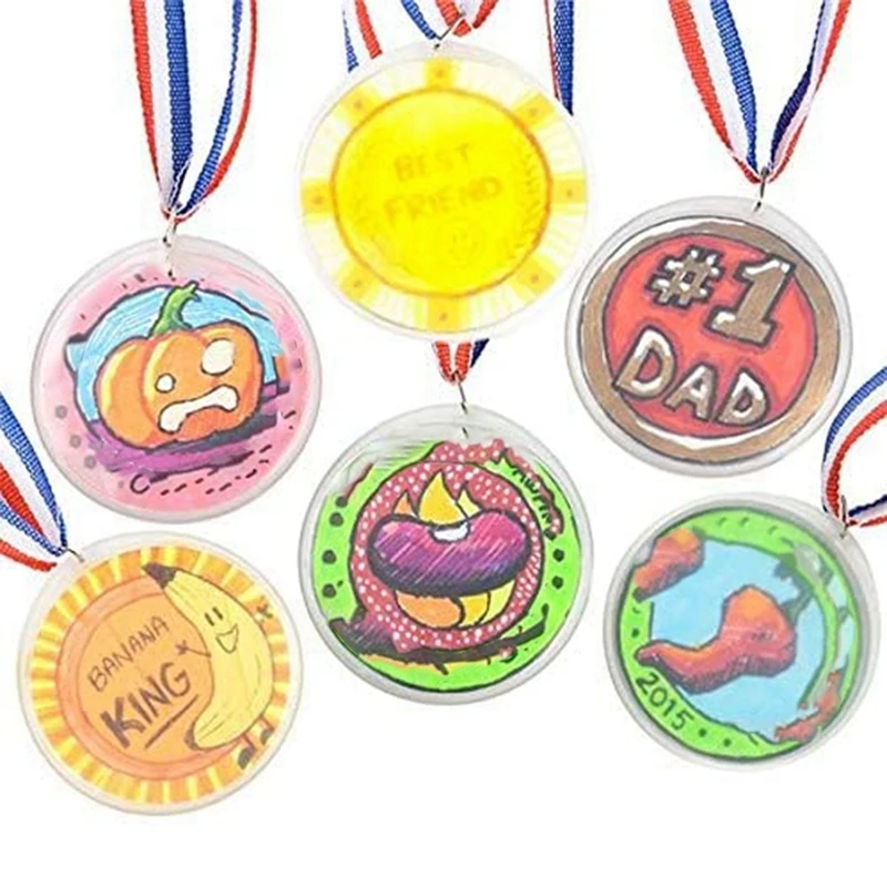 24Pcs Plastic Medal Design Your Own Award Medals,DIY Medal For Children, Corporate, Sports, Festivals