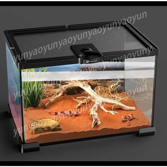 Glass Climbing Pet Feeding Tank, Suitable for Spiders, Turtles, Horned Frogs, To Create A Rainforest Habitat