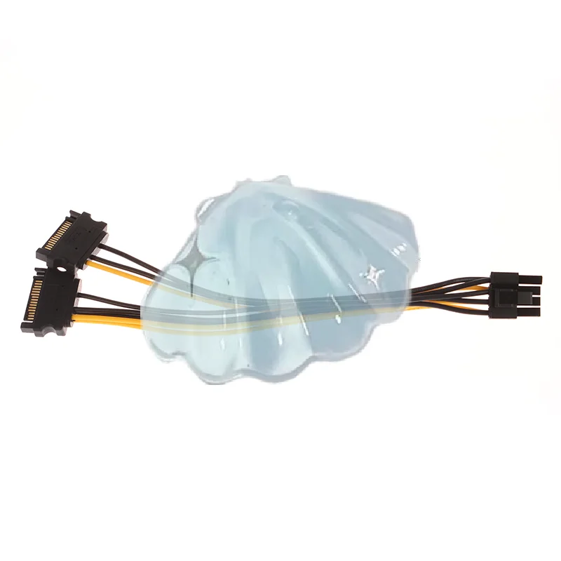 New 1PC Power Supply Cable Dual 15Pin SATA Male To PCIe 8Pin Male PCI Express PCI-E Video Card Splitter Adapter
