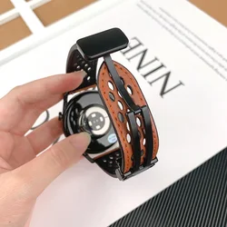 20mm 22mm Band Leather for Samsung Galaxy Watch5 Pro 45mm Watch 4 6 Classic 42mm 46mm for Huawei GT4 3 2 3 Magnetic Buckle Strap