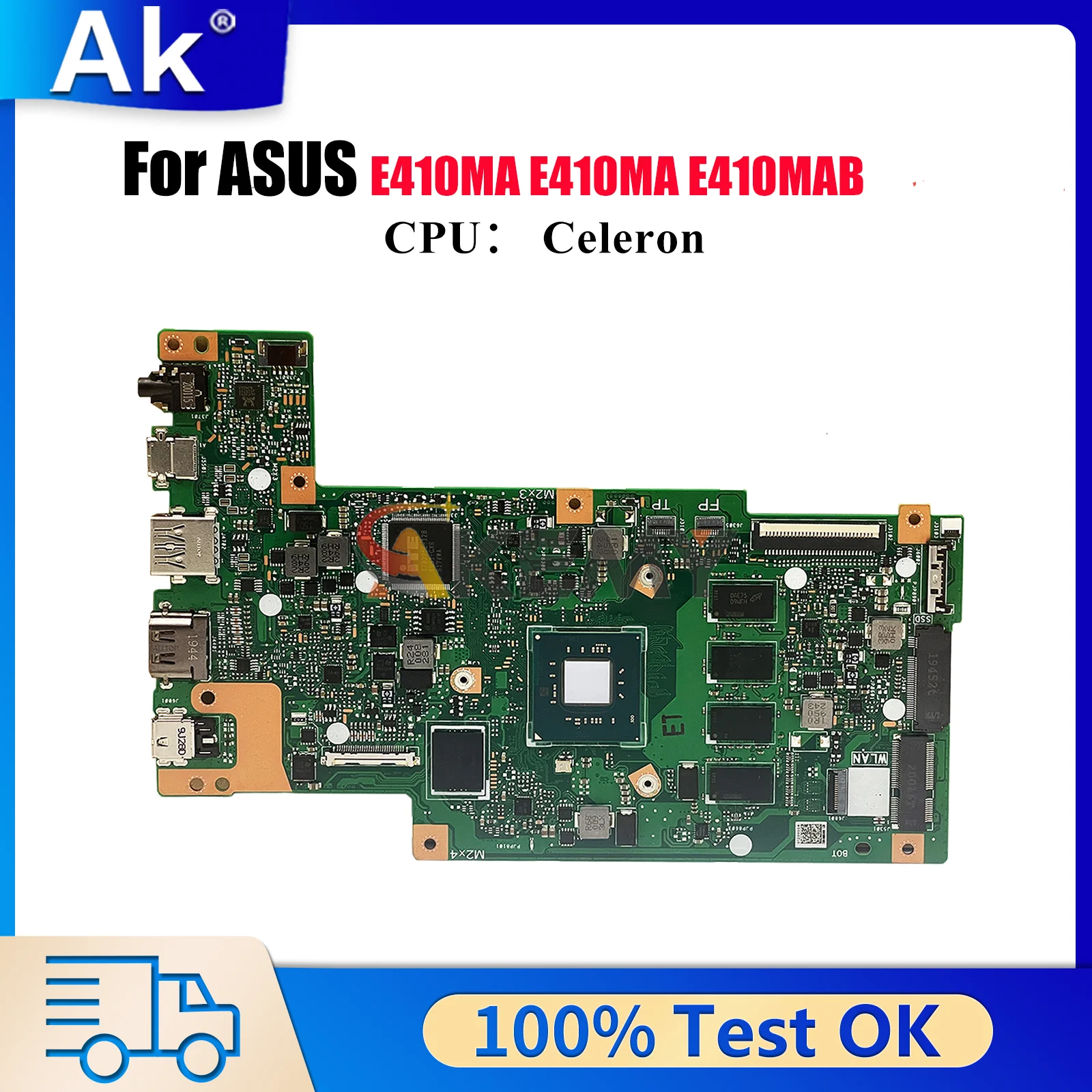 

E410MA Laptop Motherboard For ASUS EeeBook E410MAB E410M E410MA Notebook Mainboard With Celeron CPU 100% tests OK fast shipping