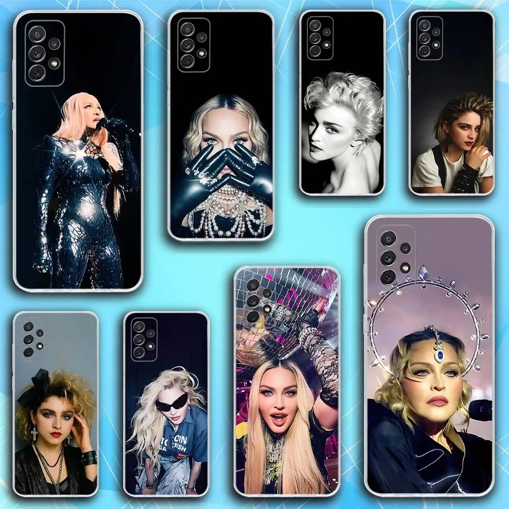 

M-Madonna Singer Phone Case For Samsung S30,23,21,22,20, FE lite,S10,9,8,7 PIus Note20ultra Soft Transparent
