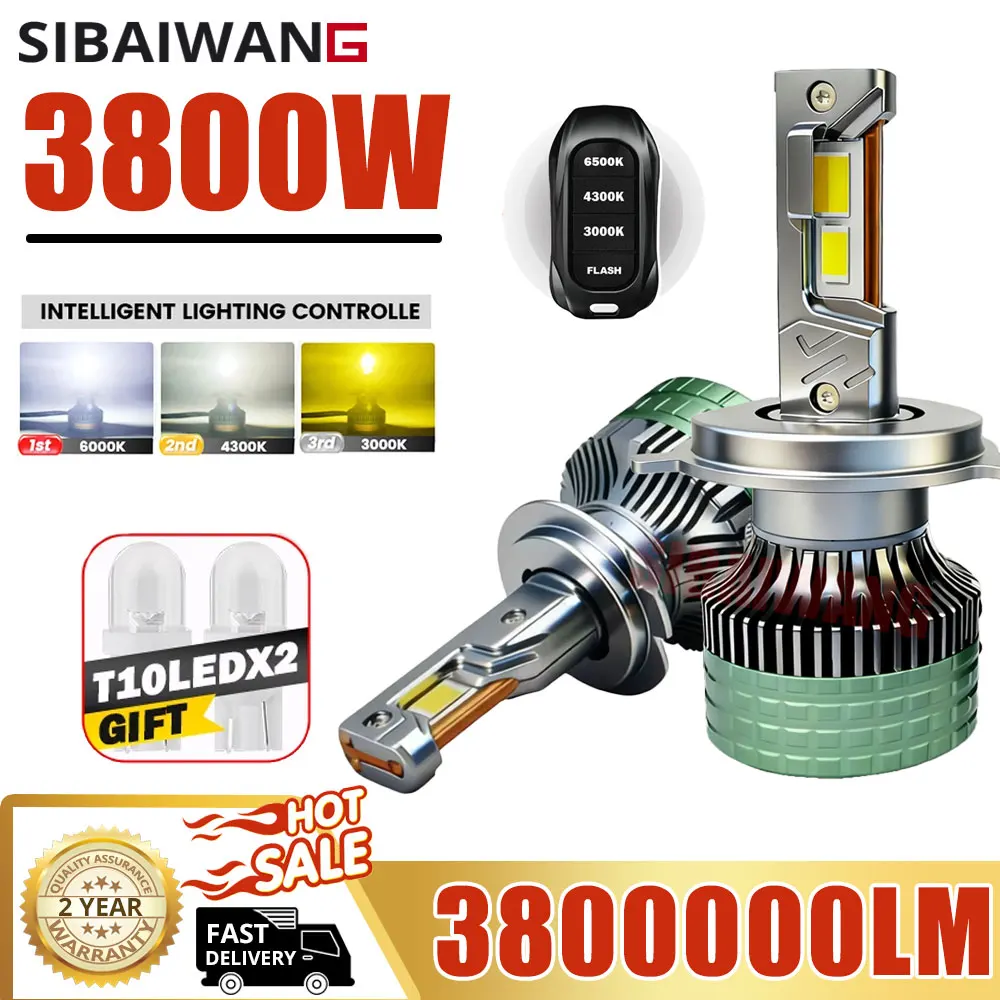 

Светодиодные фары SIBAIWANG H7 H11 Canbus H1 H4 9005 HB3 9006 HB4 6500K 4300K 3000K, трехцветные, с дистанционным управлением, автомобильные светодиодные стробоскопы