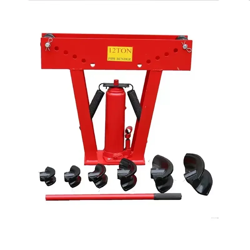 Hydraulic Steel Handle Industrial Grade Pipe Bender 12/16 Ton Manual Heavy-Duty 1/2 Inch Tube Bending Machine Adjustable Dies