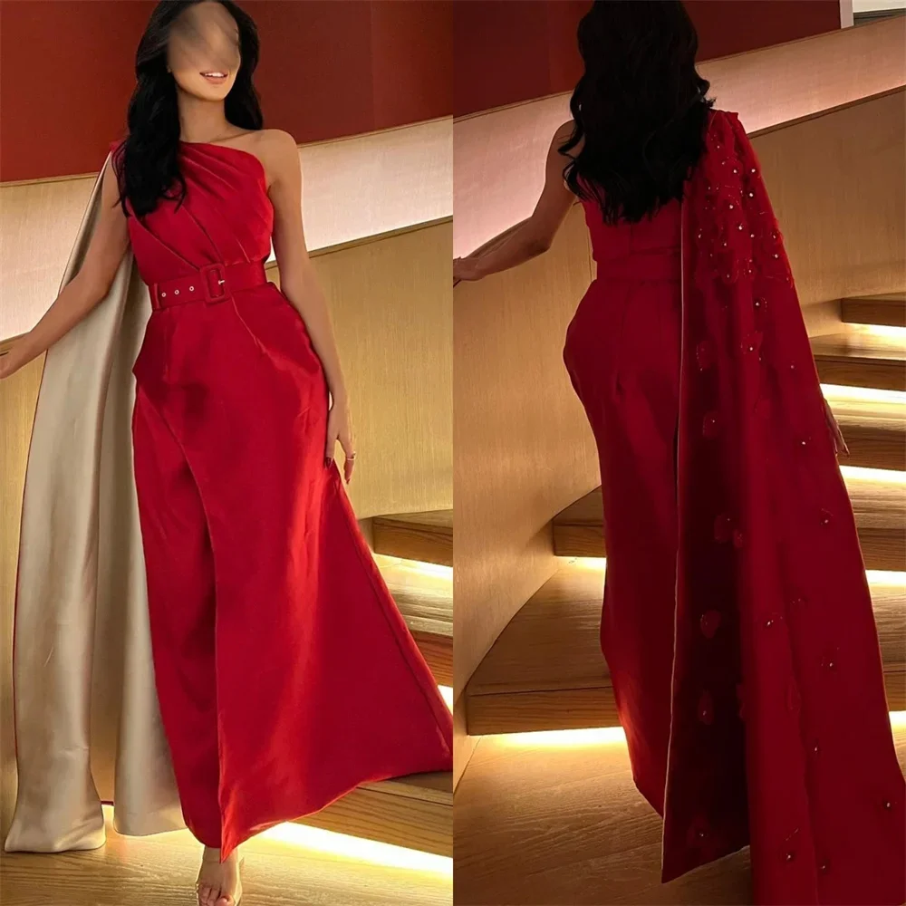 

Formal Gown Evening Prom Dress Dearin One Shoulder Mermaid Floor Length Skirts Fold Layered Draped Bespoke Occasion Dresses Saud