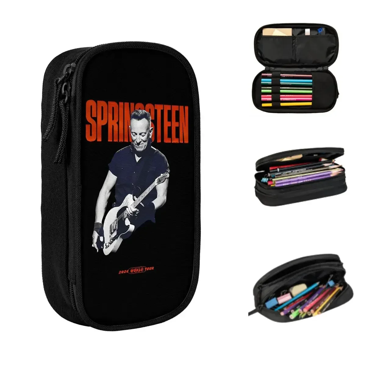 

Bruce Springsteen Pencil Cases Large Storage Pen Bags Pen Box Pencil Pouch For Boys Girls Students Stationery School Office