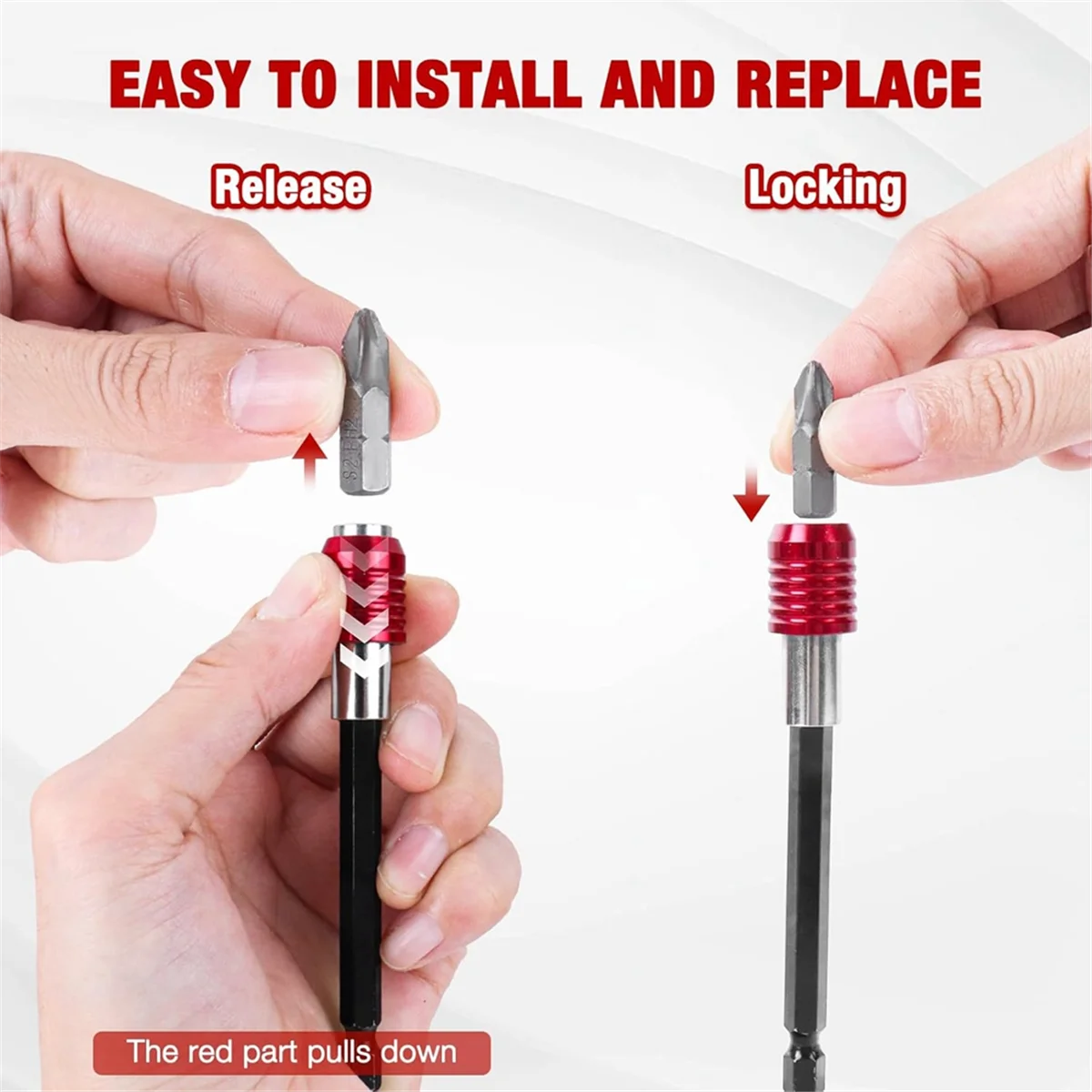ABNJ Drill Bit Extension 2/4/6/12 Inch, Magnetic Bit Holder 4 Pcs, Drill Extension Bit Holder 1/4 Inch Hex Bit Holder