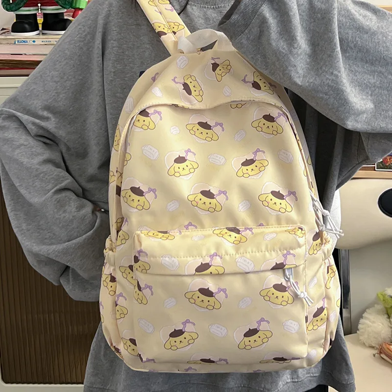 Kawaii Sanrio My Melody Cinnamoroll Pochacco Printed Backpack Lightweight Tutoring Bag Leisure Backpack Cartoon Gift For Girls