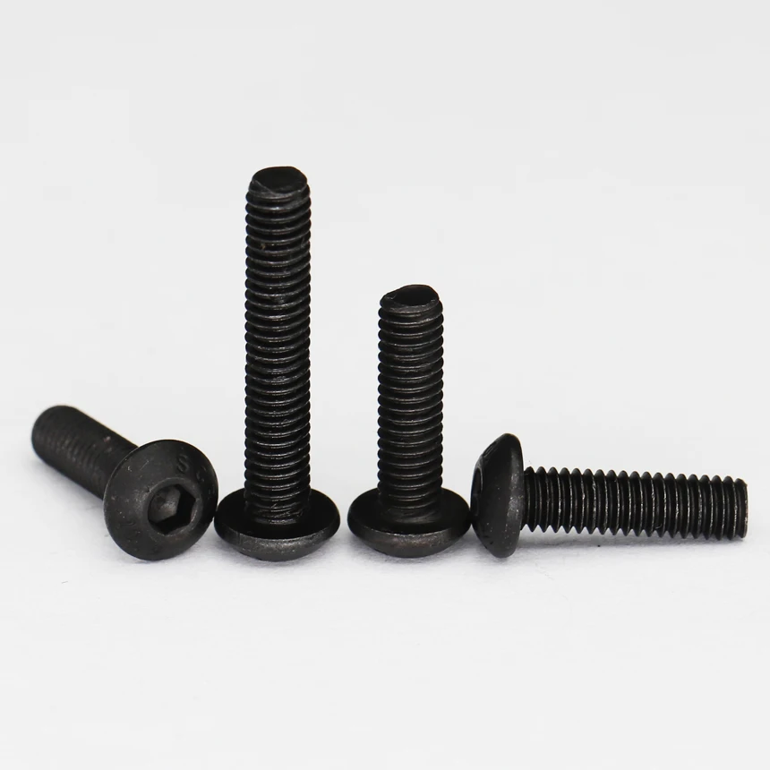 M3 M3*18/20/22/25/28/30/32/35/40/45/50 10.9 Grade Black Carbon Steel DIN7380 Pan Oval Round Button Head Hex Hexagon Socket Screw