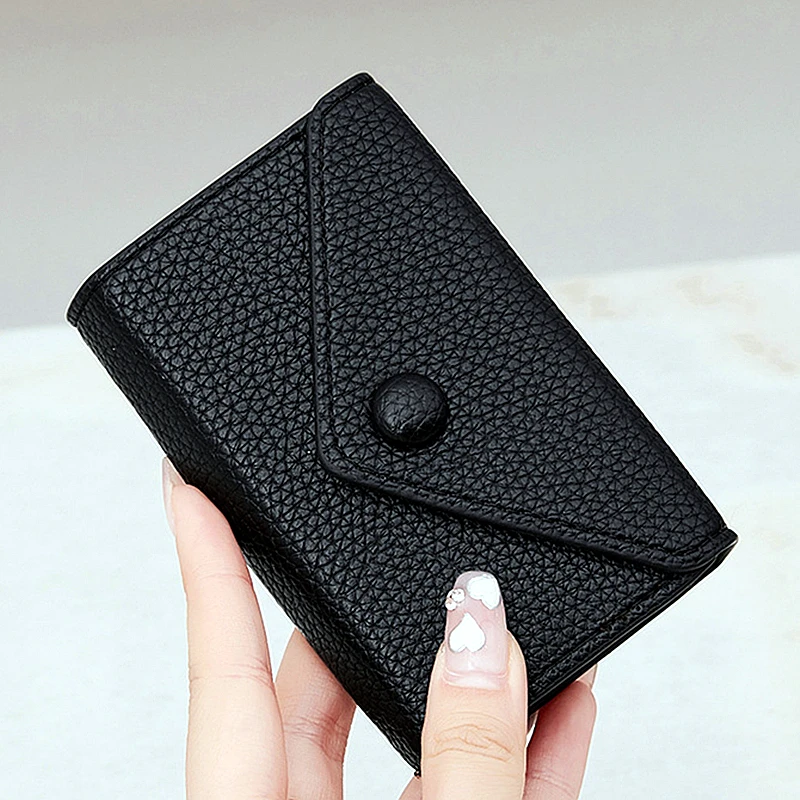 Portable Leather Wallets Thin Style Women Wallets Zipper Coin Bag Fashionable Elegant ID Card Purse Mini Short Money Bag