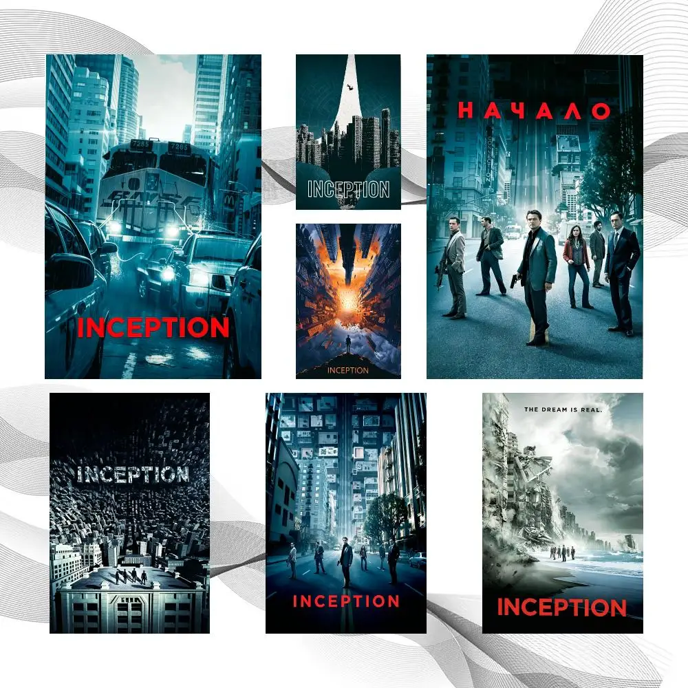 Movie Dream Popular Inception Poster Peel And Stick Wall Art Self Adhesive PP Waterproof Wall Decor Living Room Bedroom Gift