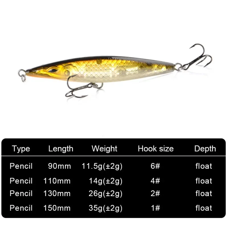 Teknik Fishing Lure 2024 Floating Pencil Bait 90/110/130mm Stickbait Asturies Wobbler Topwater asturie Lures for seabass bonitos