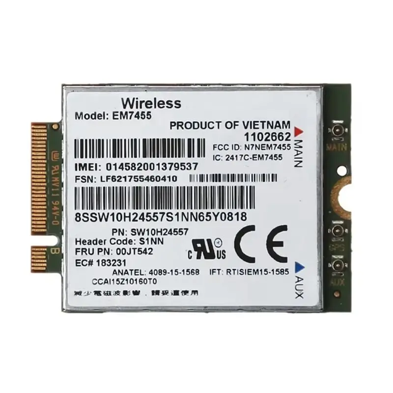 

A08E-EM7455 4G LTE Module FRU 00JT542 NGFF M2 Card For Lenovo Thinkpad T460 T560 L460 L560 X260 P70 P50 P40 X1