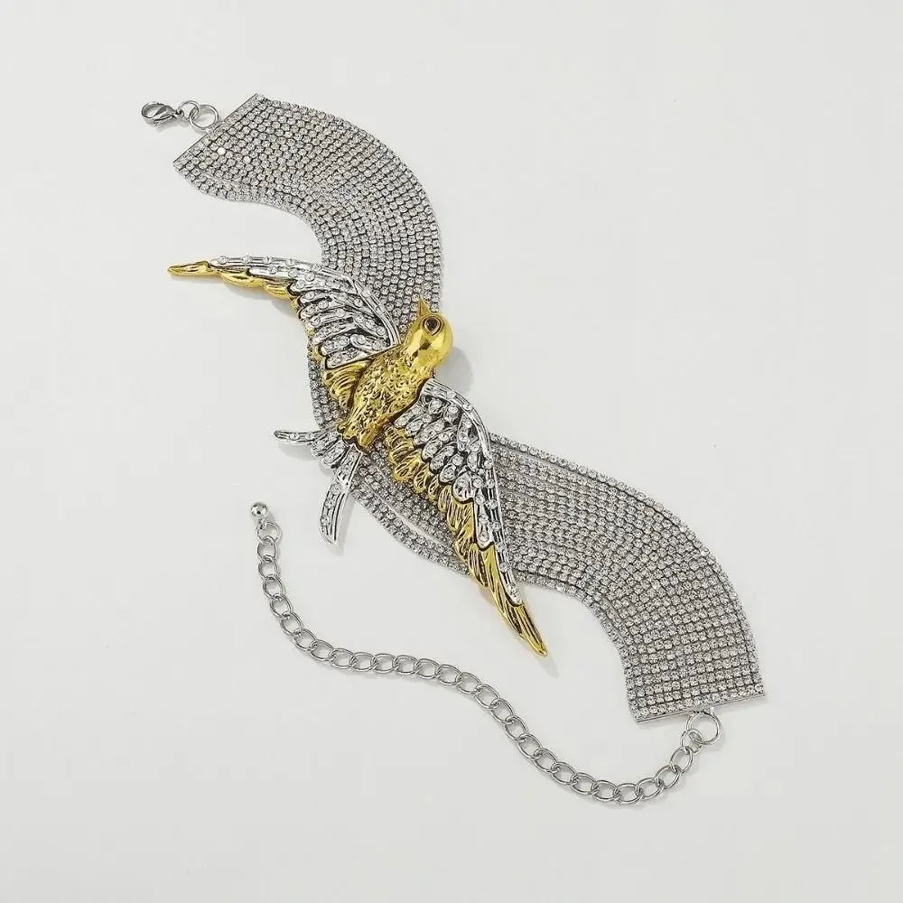 Fashion Metal Flying Bird Multi-layered Rhinestone Bird Swallow Choker Exaggerated Collarbone Chain