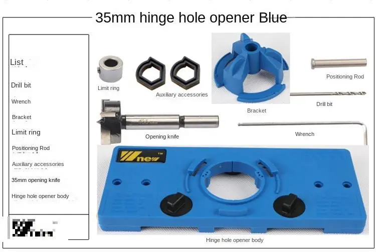 35MM hinge punch, woodworking hole locator, hinge hole opener, woodworking hole punching DIY tool