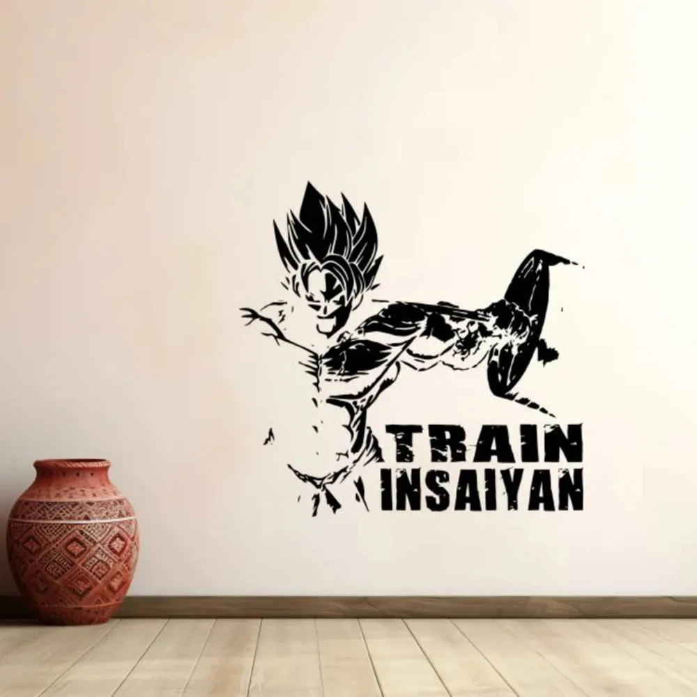 Gym Wall Decal Vinyl Sticker Manga Art Workout Gym Wall Sticker Gym Wall Decor Design Removable Anime Lover Gift Poster S431