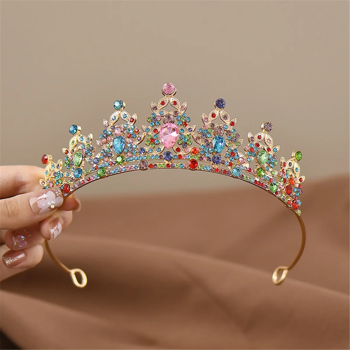 

Children's princess crown tiara girls' hair accessories high-end crown