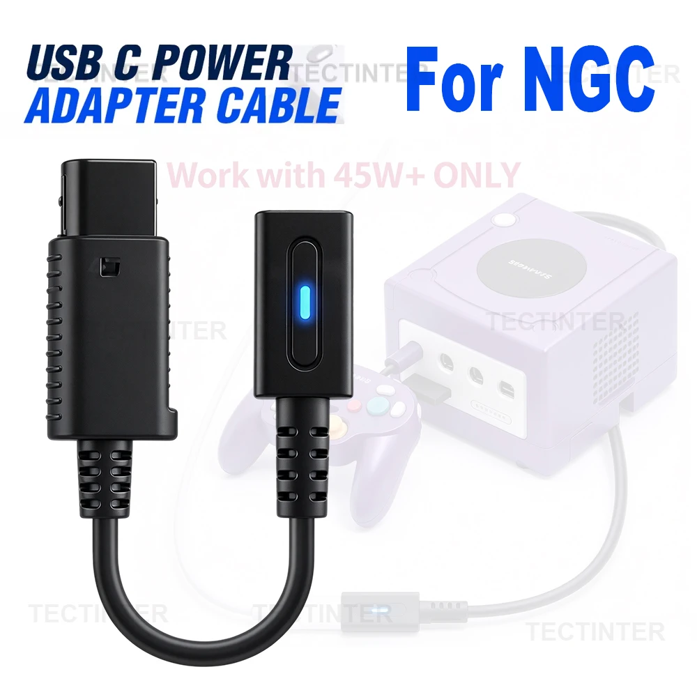 USB C Charge Cable For Nintendo Gamecube NGC USB Type-C Charging Adapter Convert Power Supply Wire Cord Game Console Accessories