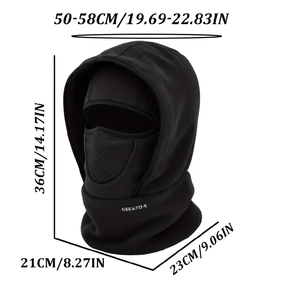 Winter Multifunctional Cold-Resistant Warm Hat, a Combination of Hood, Neck Gaiter, And Face Mask. It Features Multiple Layers