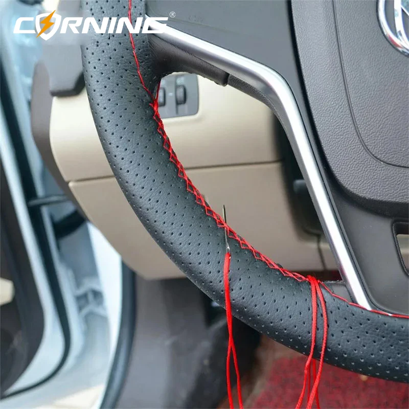 

38cm DIY Car Steering Wheel Cover Rudder Protector Leather Braid Things the Universal Accessories Novelty Auto Braiding Interior