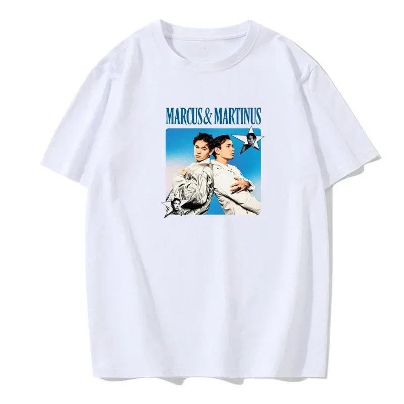 Summer Men's and Women's T-shirt Marcus&Martinus Singer Print Casual Fashion Round Neck Versatile European Size T-shirt