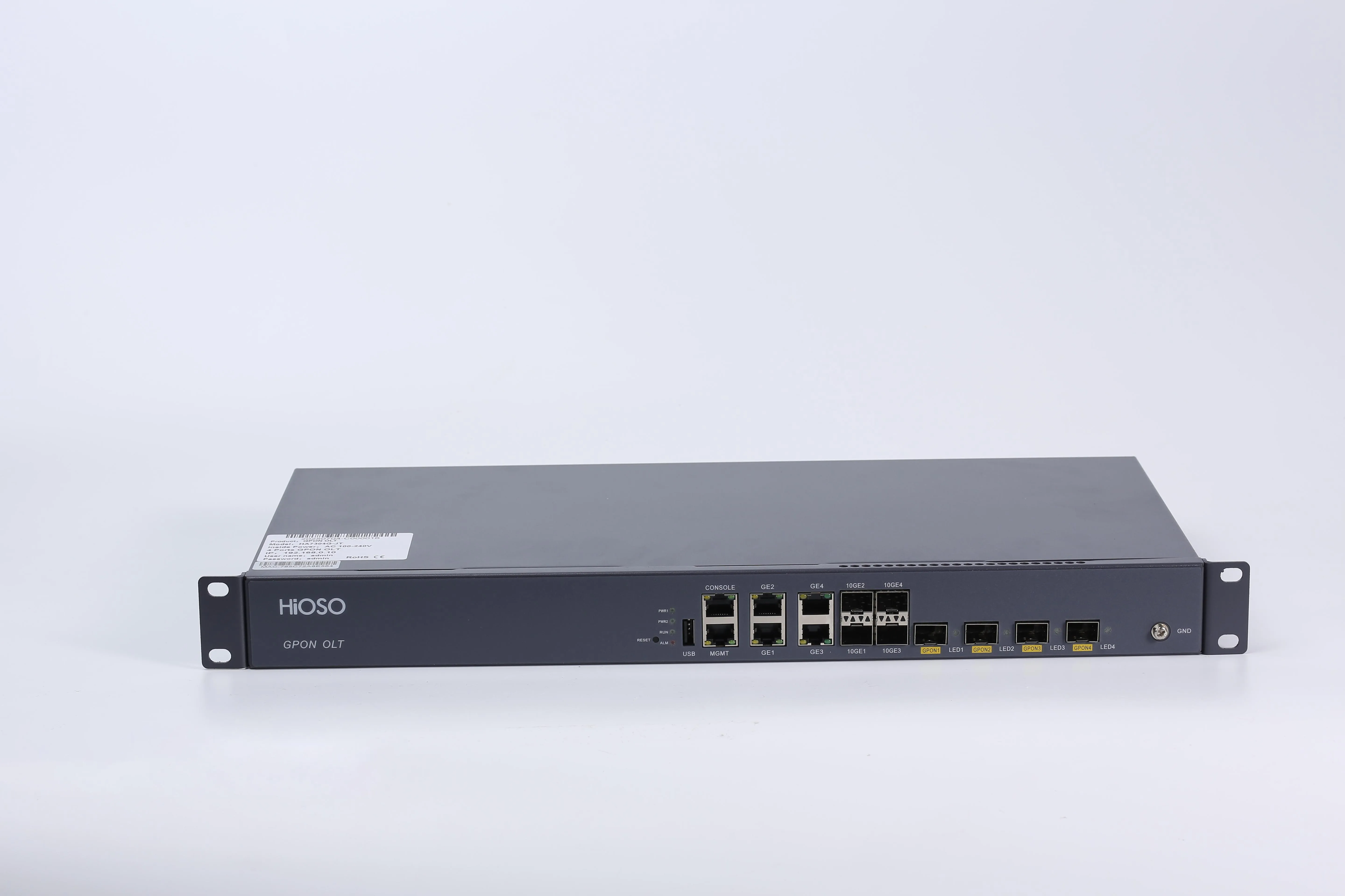 HiOSO 4PON GPON OLT 10GE optical uplink ports
