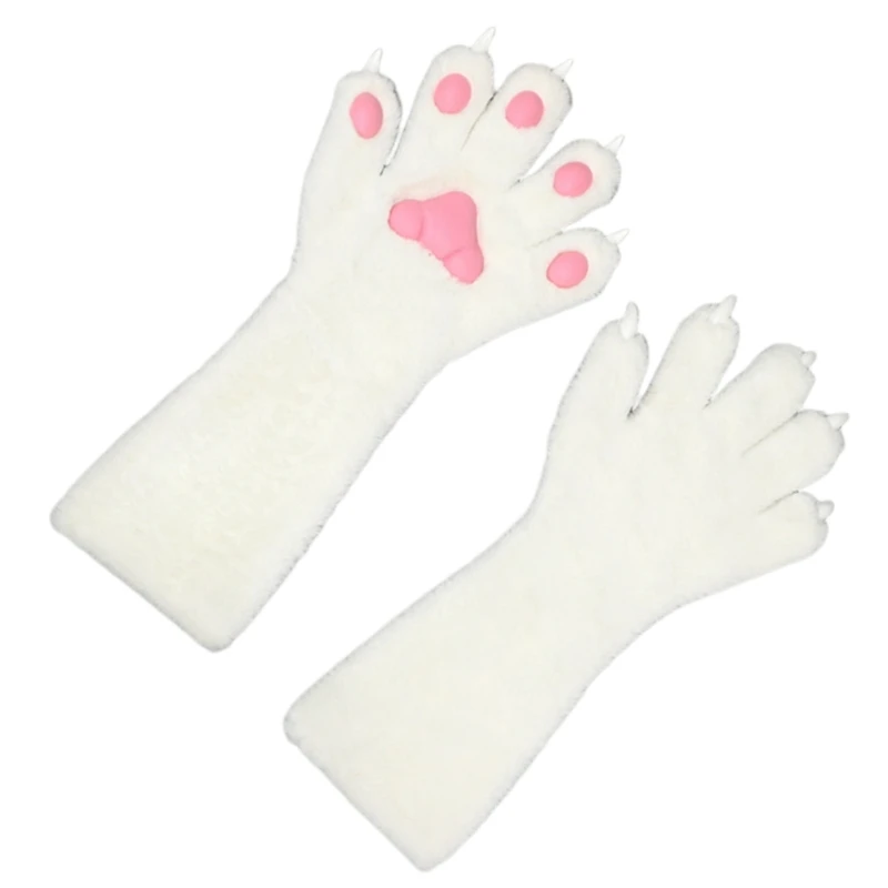 Furry Plush Paws Gloves Girl Adult Halloween Party Dress Up Gloves Photo Props