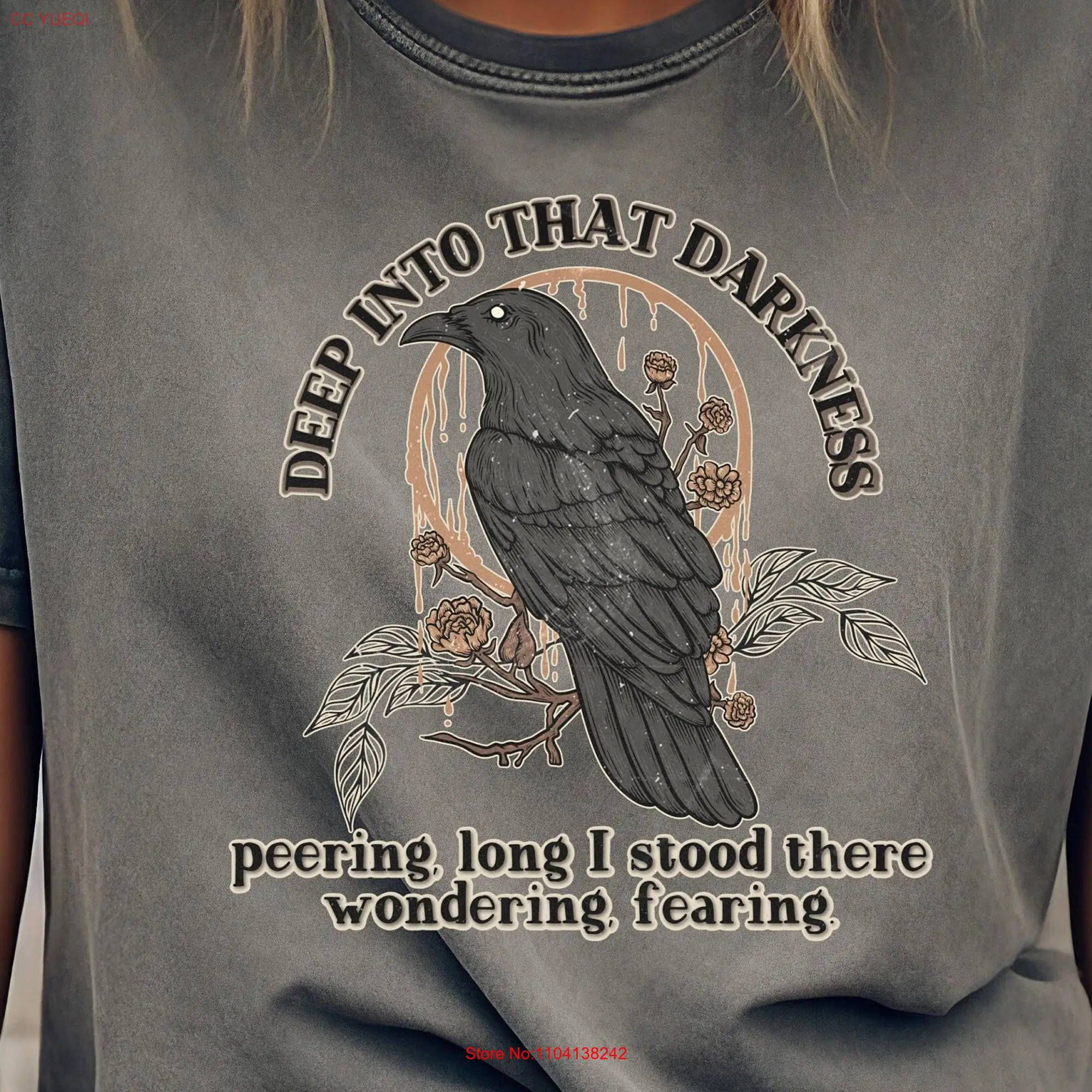 Edgar Allan Poe The Raven Inspired T shirt long or short sleeves