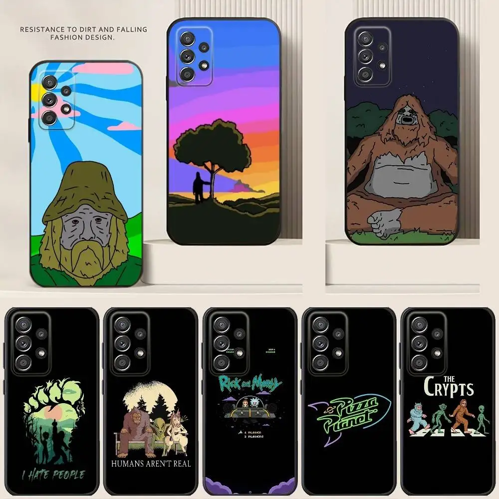 

Sassy The Sasquatch Phone Case For Samsung S24,21,22,23,30,Ultra,20,Plus,Note,10,9,5G Black soft silicone case