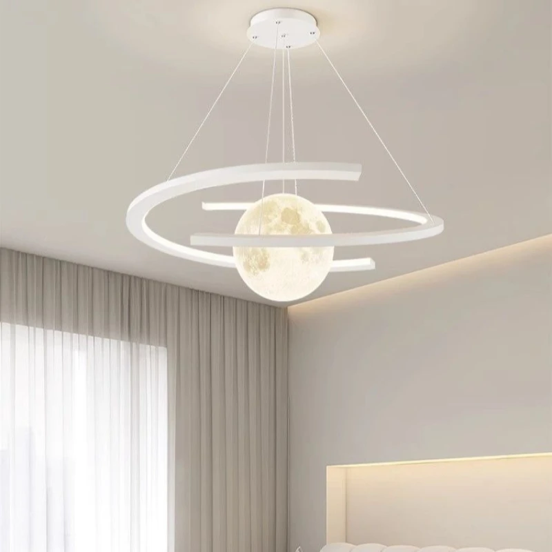 Nordic Creative Moon Living Room Pendant Lights LED Modern Simple Restaurant Kitchen Children's Room
